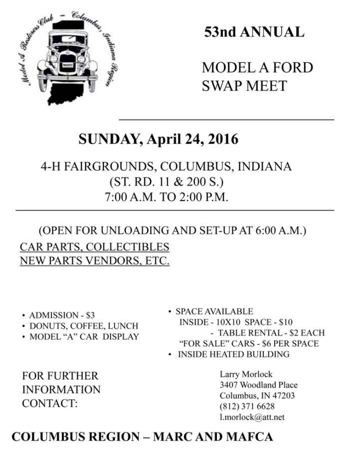 53rd Annual Model A Ford Swap Meet Columbus Indiana Model A Restorers
